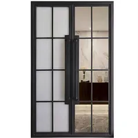Patio Exterior Aluminium Sliding Accordion Folding Metal Frame Glass Door Double Wrought Iron Door Exterior Entrance Door