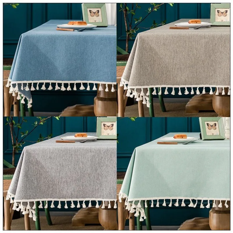 

Cotton and linen tablecloth disposable rectangular table cloth_AN794