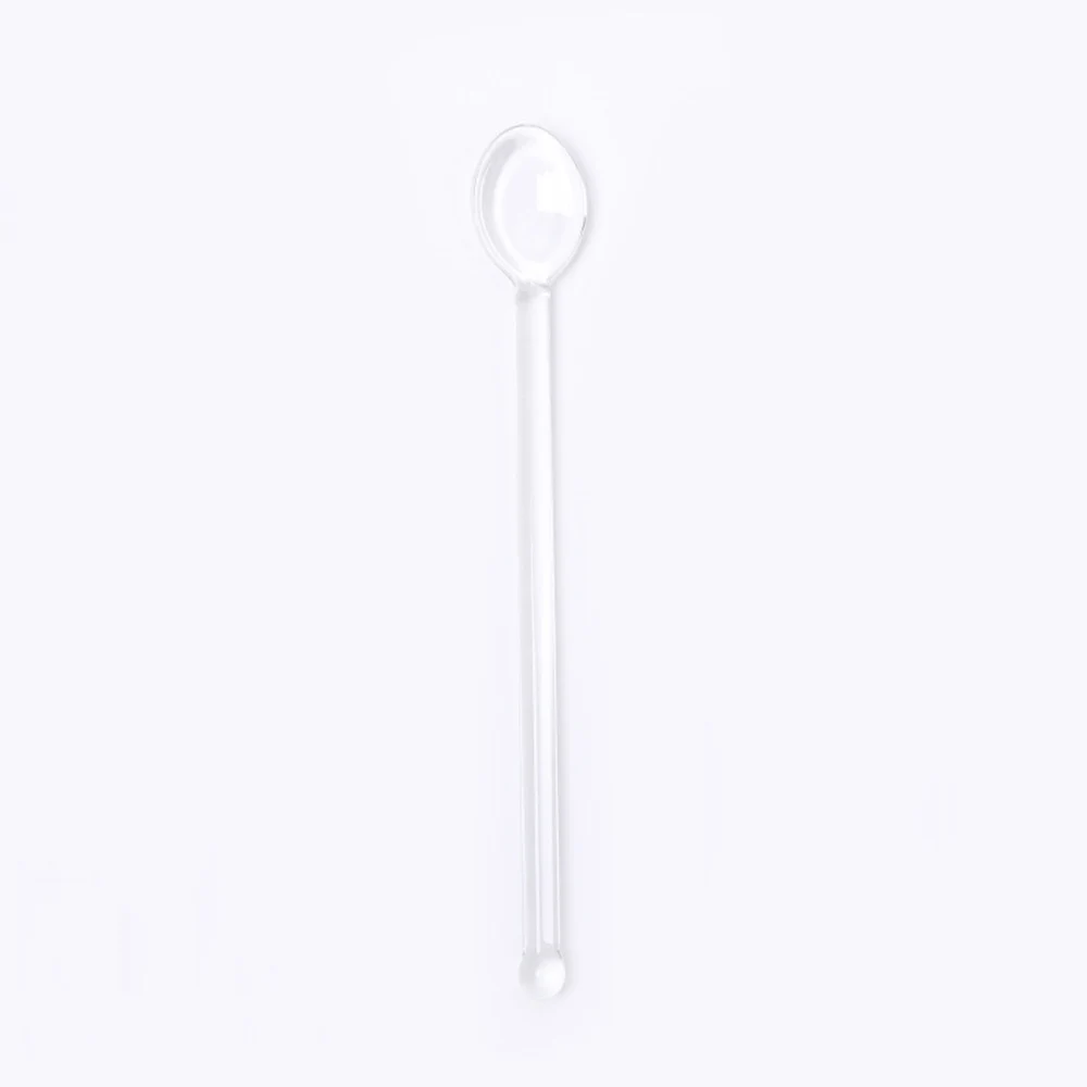 Стеклянная кофейная ложка с длинной ручкой, десертная ложка, цветные стеклянные чайные ложки, прозрачные миниатюрные чайные ложки, мешалка для чая, кухонный инструмент
