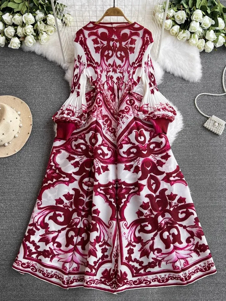 Платье Banulin сине-белое трапециевидное