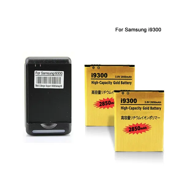 Seasonye 2x 2850mAh EB-L1G6LLU Золотая замена батареи + Зарядное устройство для Samsung Galaxy S3 III S 3 i9300 I9308 I9305 i747 M440S.
