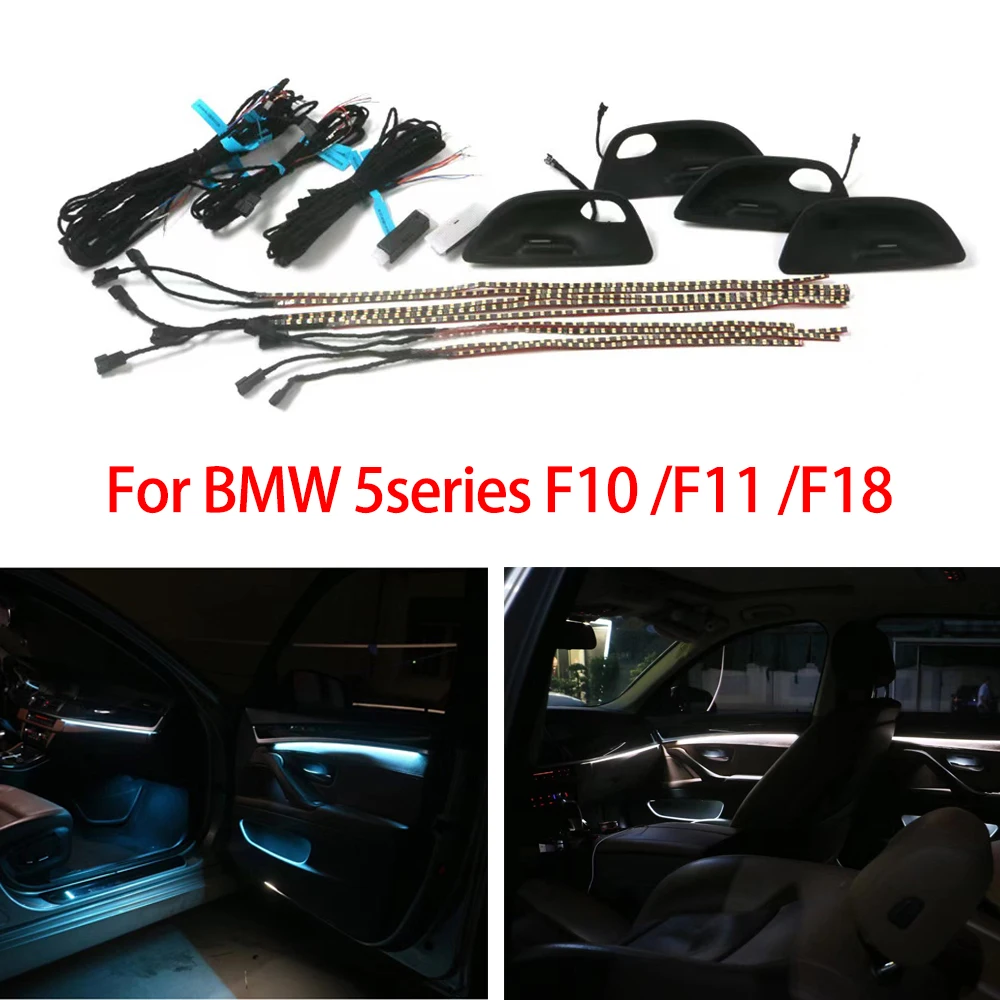 3-Colors Ambient Light for BMW 5 Series F10 F11 F18 2010-2018 Car Interior Neon Door Decorative lighting Car Accessories