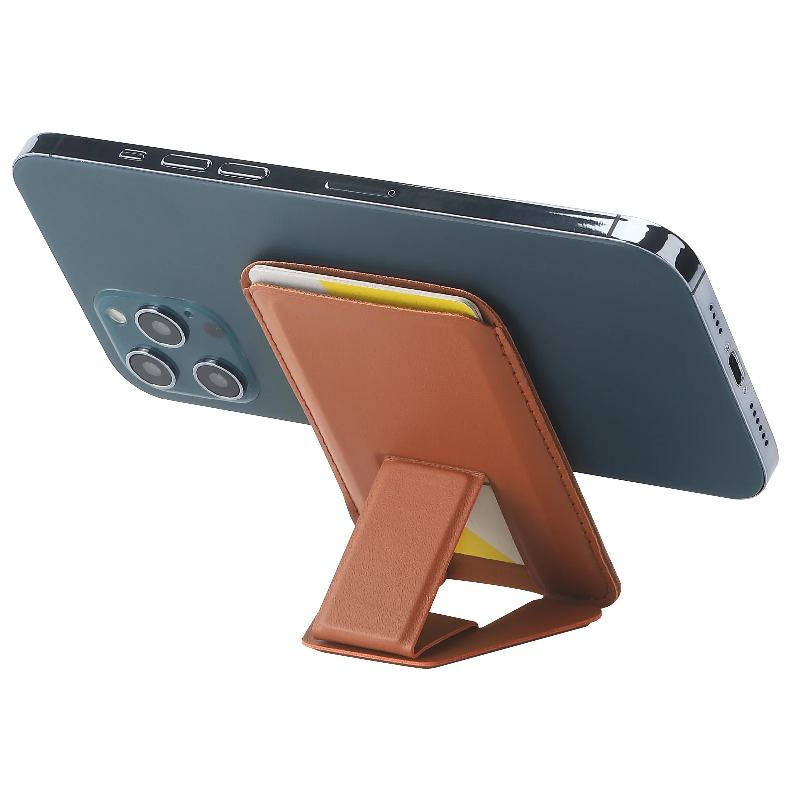 Магнитный держатель для карт из натуральной кожи подставка IPhone 13 12 Pro Max Magsafing