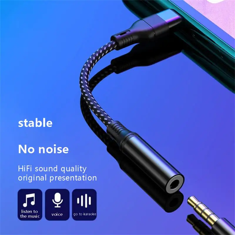 

Fine Workmanship Conversion Head Aluminum Alloy Shell Tpe Transmission Is Faster Durable Usb Type C Tot 3.5mm Adapter About 11cm