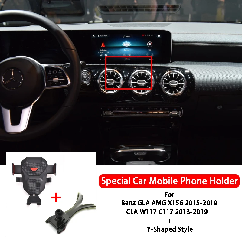 Cell Phone Holder Mount Support Bracket 360 Degree Rotating For Benz GLA AMG X156 2015-2019 CLA W117 C117 2013-2019 Car Styling