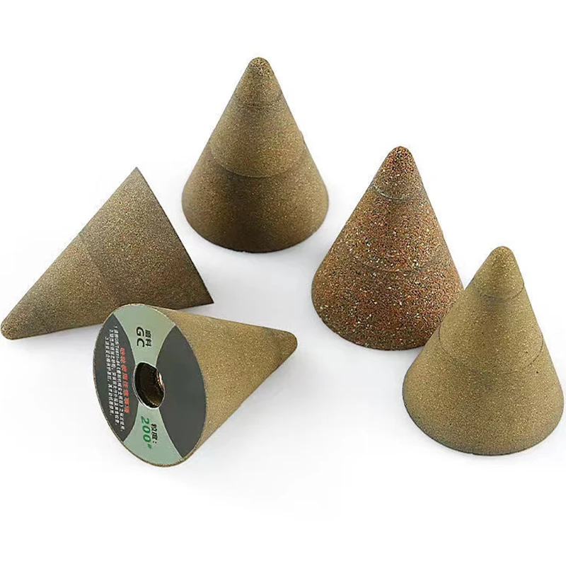 3Pcs Stone Grinding Wheel Cone Bullet Head Angle Grinder Carborundum Grinding Head Stone Carving Curve Line Sharp Grinding Rod
