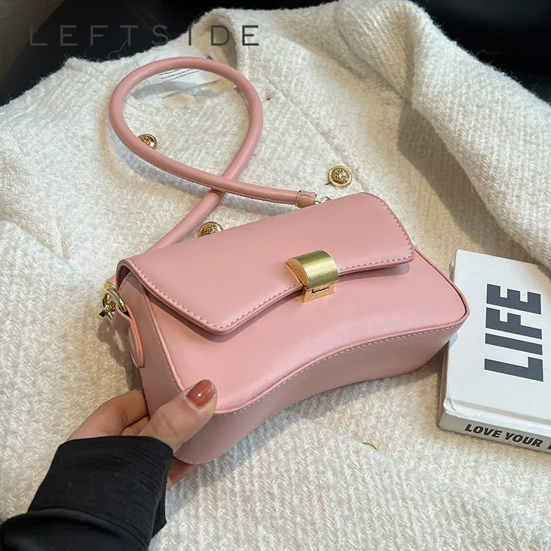 

Винтажные мини-сумки LEFTSIDE из искусственной кожи с клапаном для женщин, весна 2023, популярный тренд, женская брендовая сумка через плечо, сумк...