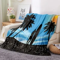 manta de franela con estampado 3d manta de lana con paisaje de puesta de sol y amanecer para playa oc%c3%a9ano siesta y oficina