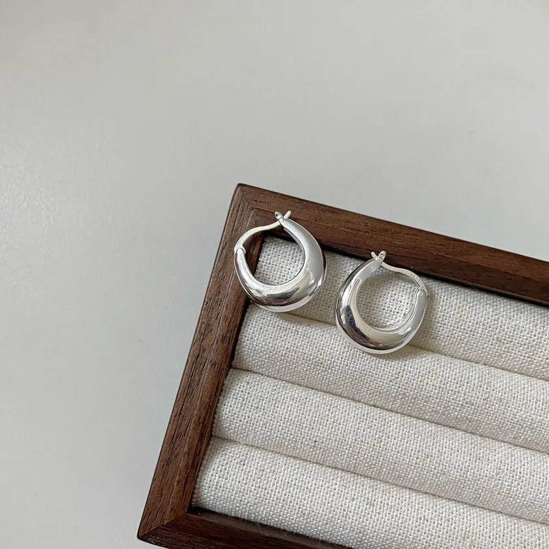 

Женские серьги-кольца в форме буквы U, из серебра 925 пробы