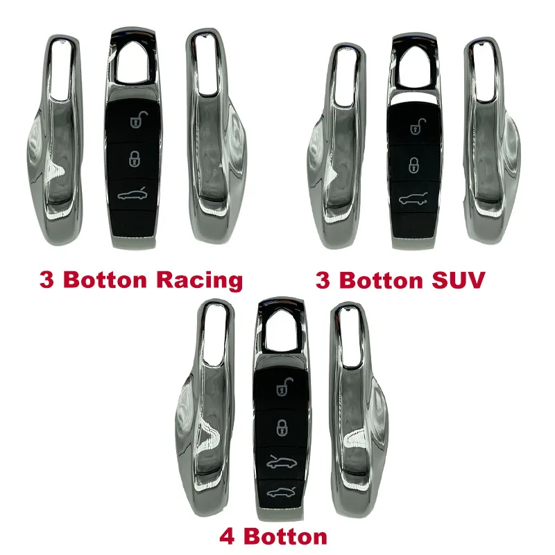 4PCS Car Smart Remote Key Case Cover + Button Pad For Porsche Panamera Spyder Carrera Macan Boxster Cayman Cayenne 911 970 981 images - 6