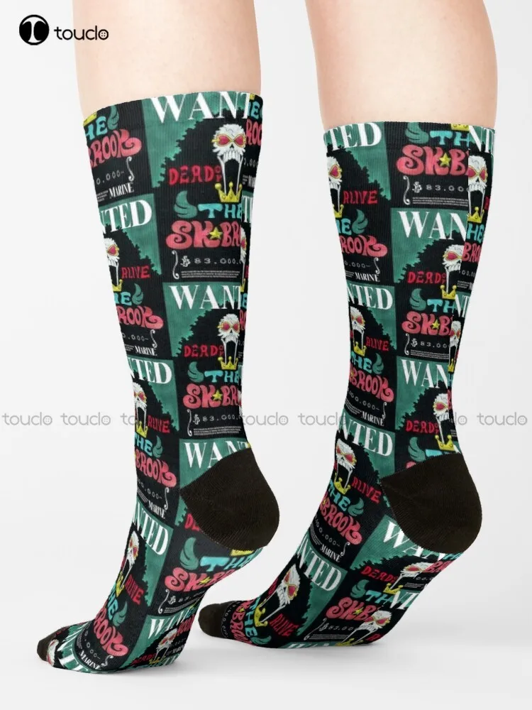 

- Brook Wanted Poster Socks Softball Socks High Quality Cute Elegant Lovely Kawaii Cartoon Sweet Harajuku Cotton Gift