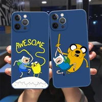 adventure time beemo jake finn lumpy phone case for iphone 11 12 13 pro max x xr xsmax 8 7 plus navy blue soft bumper back cover