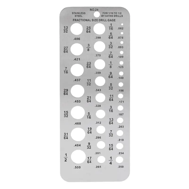 

Фракционный размер сверла L69A 29 Калибр из нержавеющей стали шаблон сверла 1/16 до 1/2