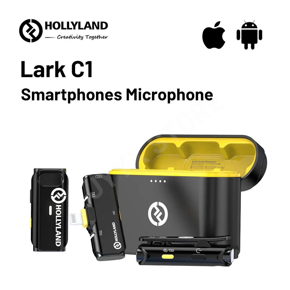 

Беспроводной петличный микрофон Hollyland Lark C1, для смартфонов iPhone 14, 13, Samsung Xiao Mi, Vloging, потоковый микрофон для прямой трансляции, 650 футов