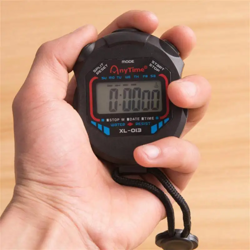 New Classic Waterproof Digital Professional Handheld LCD Sports Stopwatch Timer Stop Watch With String Timers