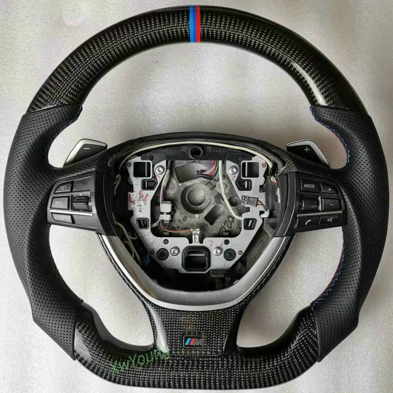 100% Real Carbon Fiber Car Steering Wheel For BMW F10 M5 F01 F07 F11 F18 525 530 520 528 BMW 5 6 7 Series 100% Real Carbon Fiber Car Steering Wheel For BMW F10 M5 F01 F07 F11 F18 525 530 520 528 BMW 5 6 7 Series