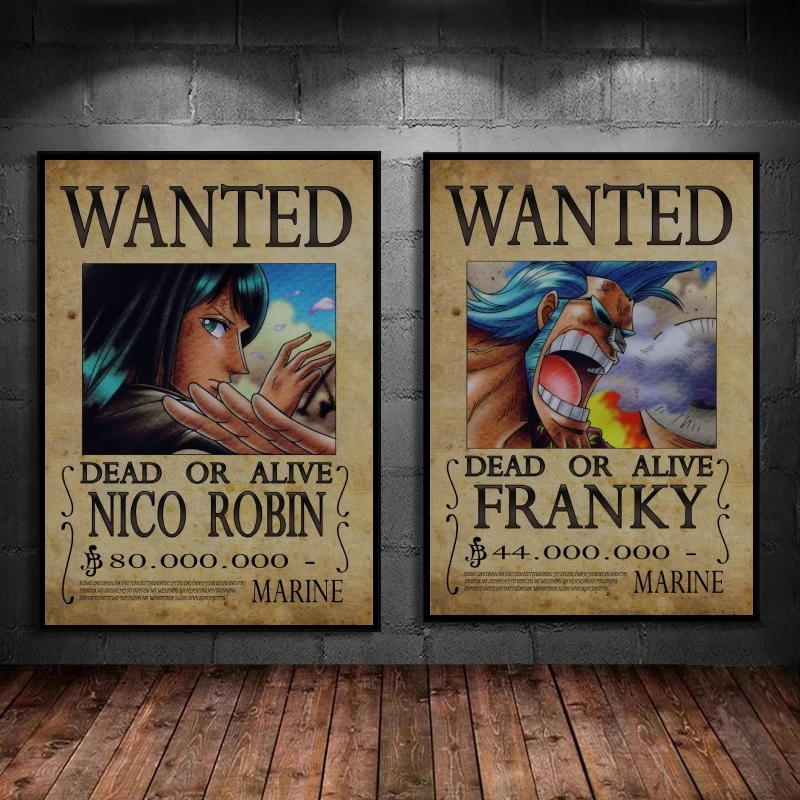 

Posters and Prints One Piece Robin Wanted Hanging Gifts Picture Wall Stickers Hd Print Art Prints Modern Home Kid Action Figures