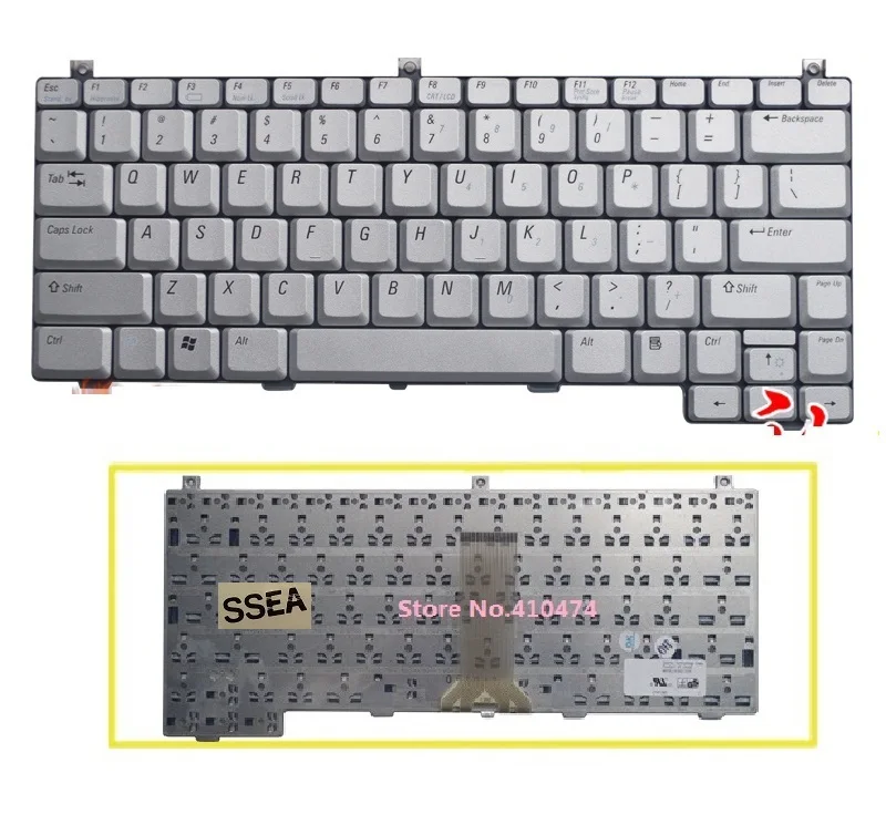 

New US English keyboard For DELL XPS M1210 PP11S Laptop Silver Keyboard