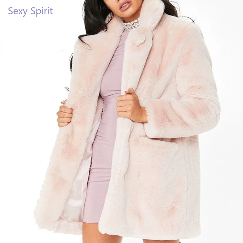 Fashion Winter Jacket Women  Casual Women Faux Fur Coat Black Plus Size Jackets Plush Coat Oversized Casaco Feminino Jaqueta