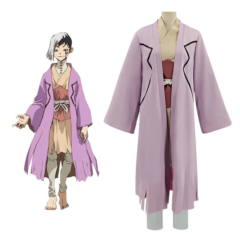 

Dr.Stone Asagiri Gen Cosplay Costumes Unisex Robe Anime Style Uniform Suits Halloween Carnival Costuming