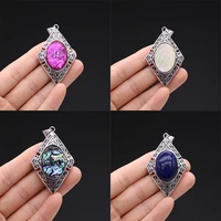 natural stone lapis lazuli pendants antique silver color tiger eye for jewelry making diy women necklace earrings party gifts