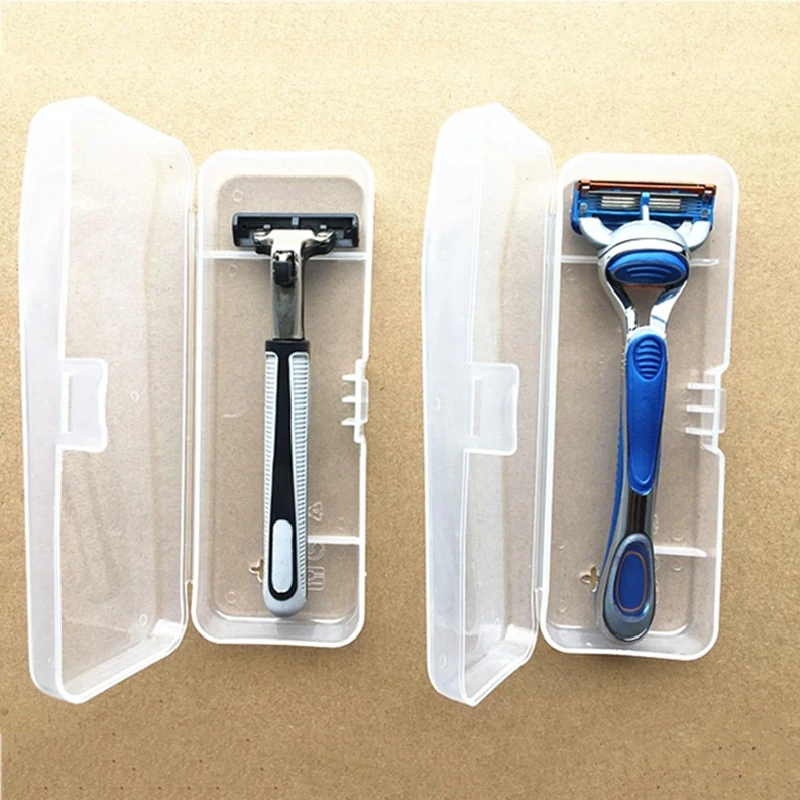 

New 1pc Universal Shaver Storage Box Plastic Razor Blades Holder Transparent Travel Plastic Case Boxs Shaving Box Containers