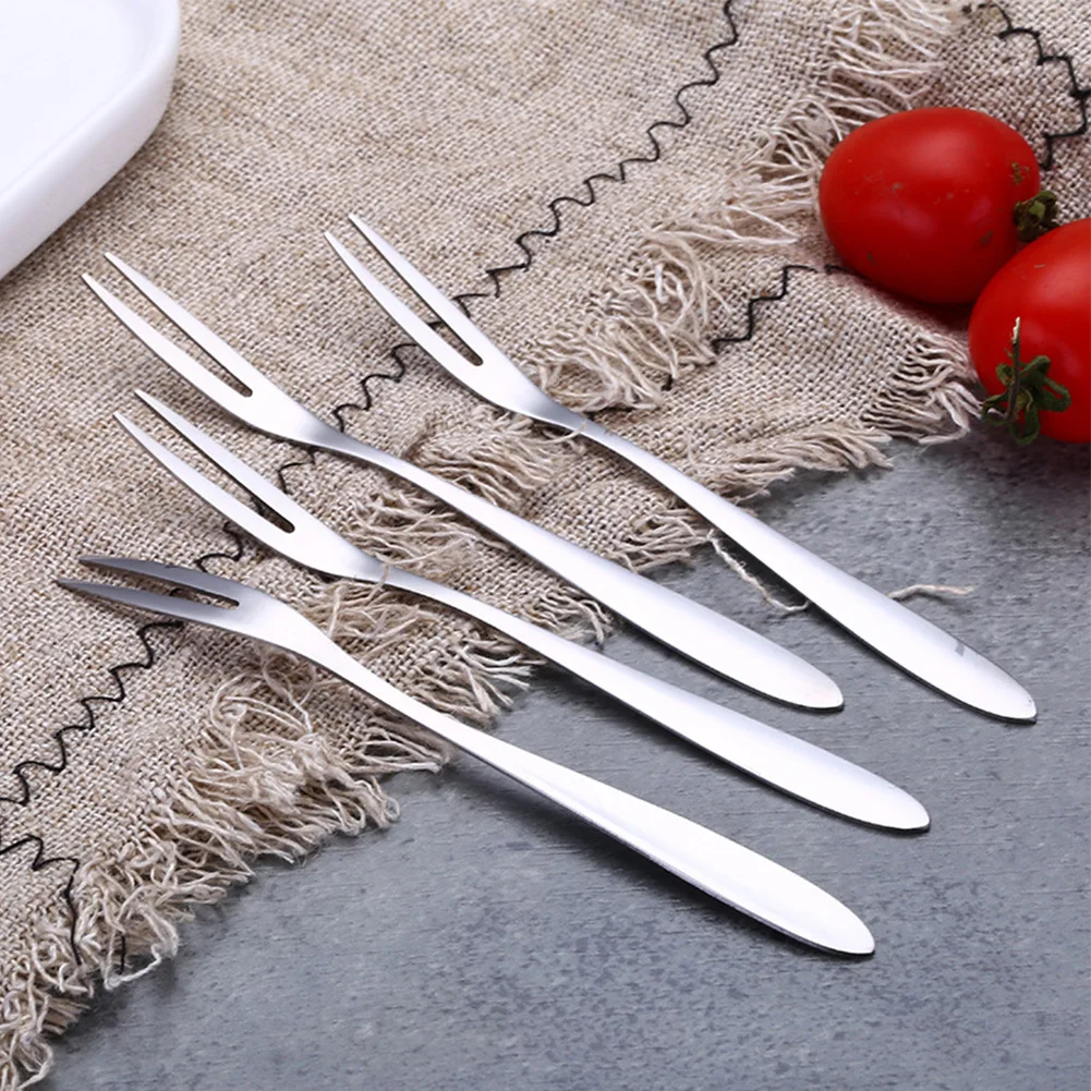 

12pcs Stainless Steel Fruit Fork For Big Family Office Party BBQ Restaurant Camping Coffee Table Dining Table Home Garden