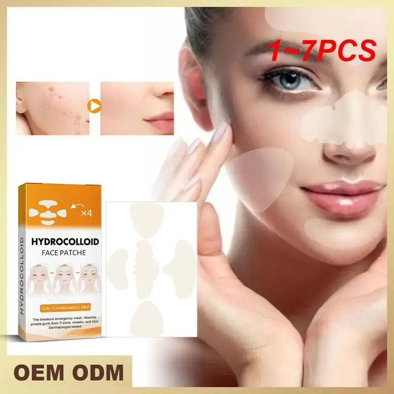 

1 ~ 7 шт. гидроколлоидный пластырь для лица против акне, прыщиков, для передней зоны, носа, подбородка, щек, пластырь для прыщиков от акне, пластырь