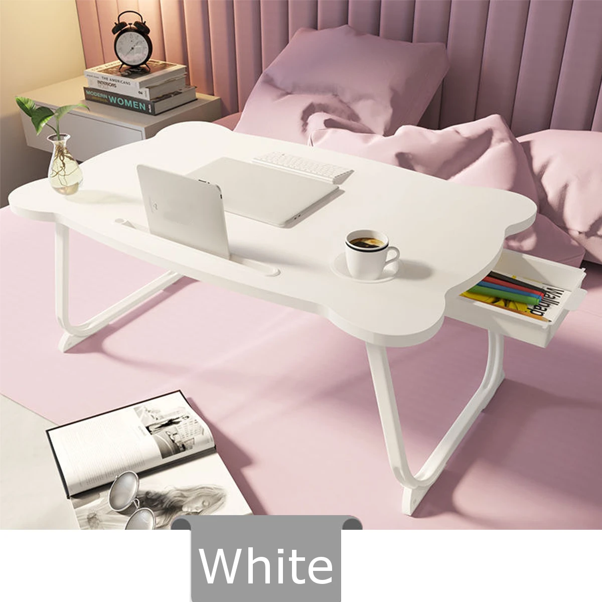 

Multi-functional Folding Laptop Stand Holder Wooden Study Table Desk Foldable Computer Desk for Bed Sofa Tea Serving Table Stand