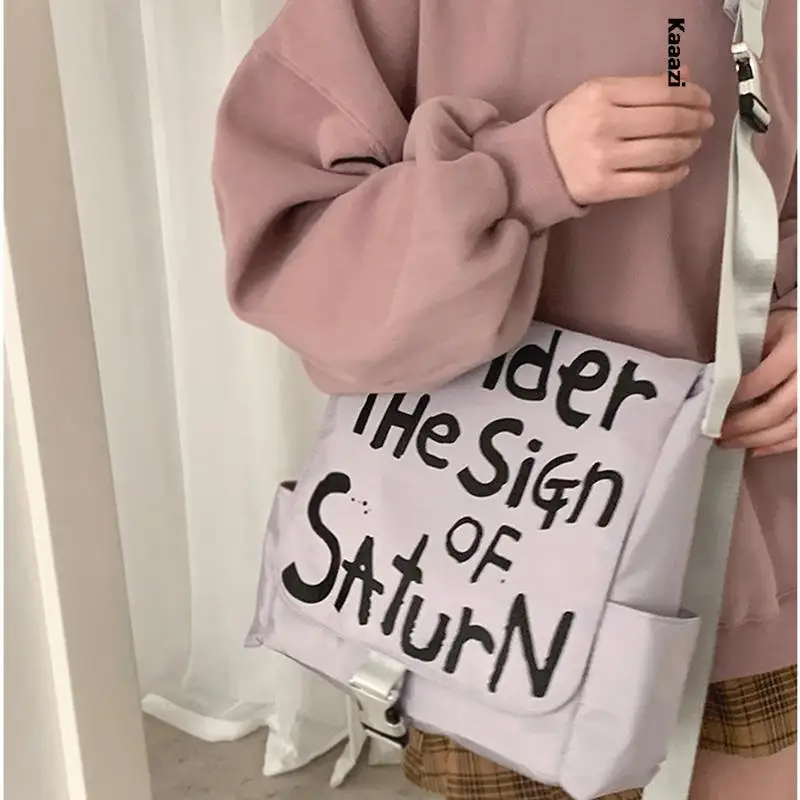 Холщовая однотонная сумка через плечо новинка 2023 модная сумка-тоут с надписью