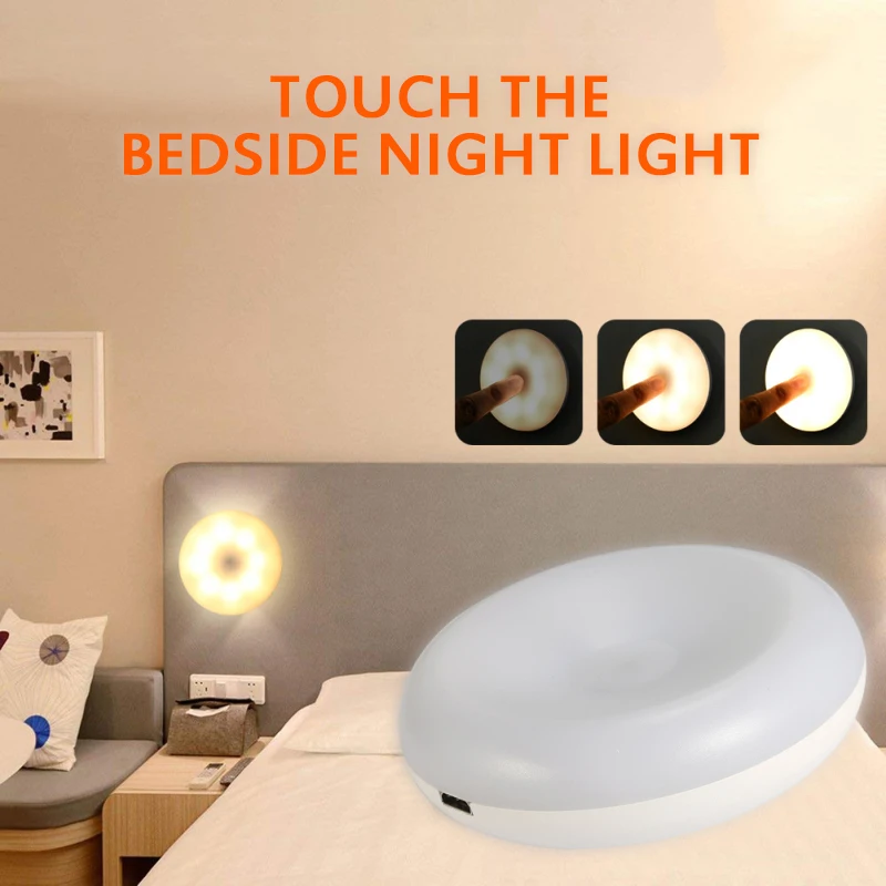 

Kedia Wireless Round Motion Sensor Night Light Rechargeable Cabinet Night Lamp Bedside Lights For Bedroom Home Closet Lighting