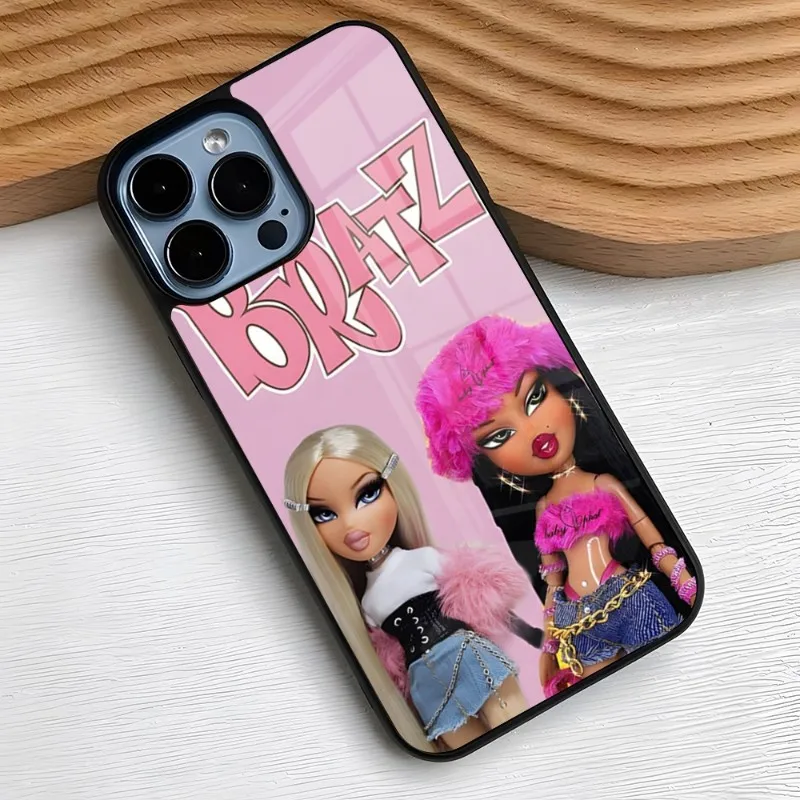 Cute Lovely Doll Bratz Girl Phone Case PC+TPU Case For IPhone 14 11 12 13 Pro Max 8 7 6 Plus X SE XR Hard Shell Fundas Cover