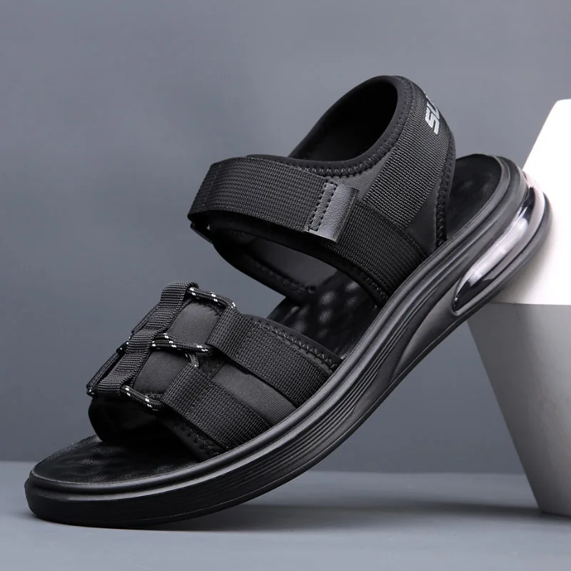 

Мужские сандалии на плоской подошве, водонепроницаемые Нескользящие, с воздушной подушкой, пляжная обувь для отдыха