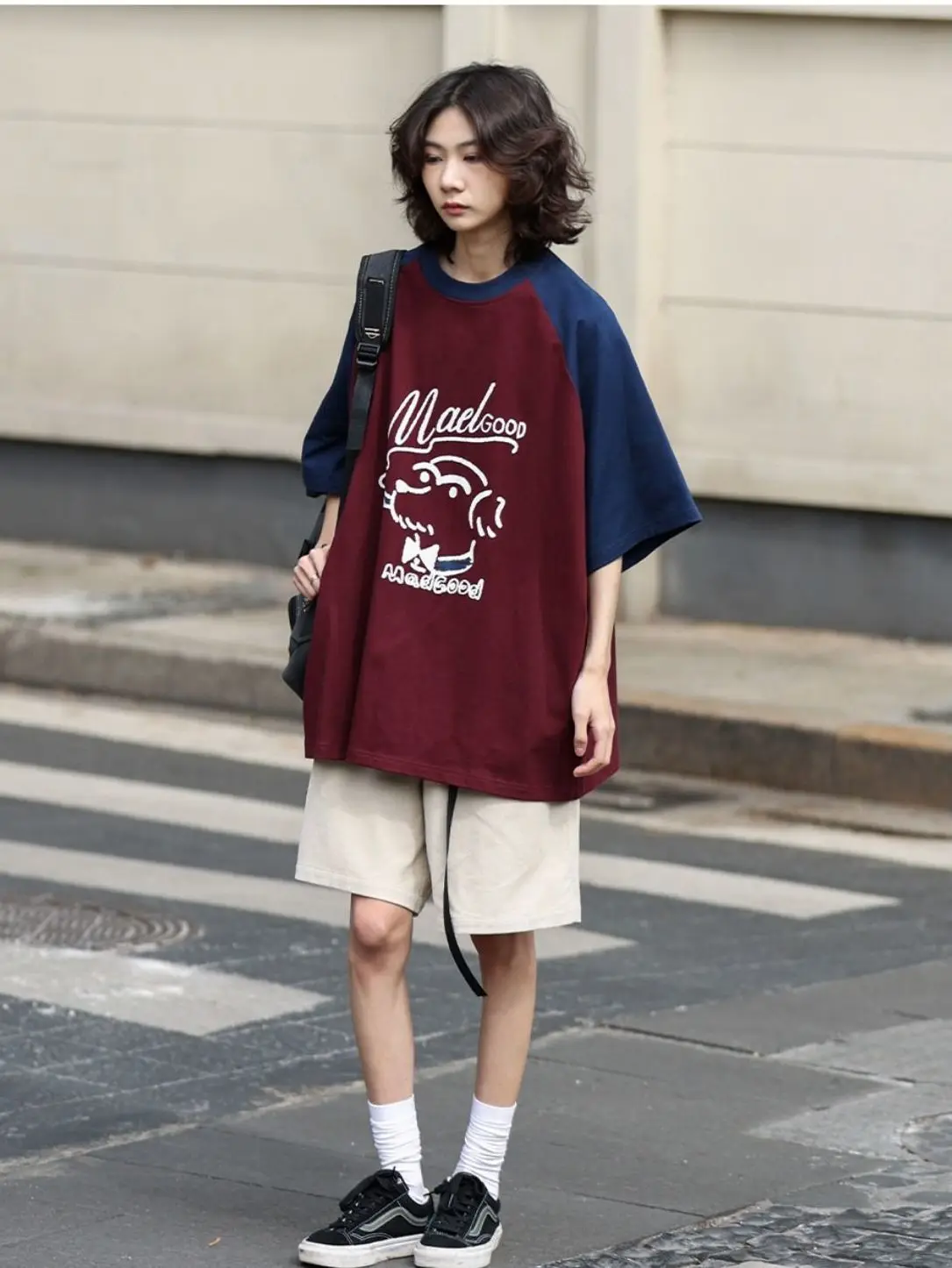 

Oversized Vintage Panelled Cotton T-Shirts Women 2023 Short Sleeve Basic Daily Tops Ins Men Lovers Summer