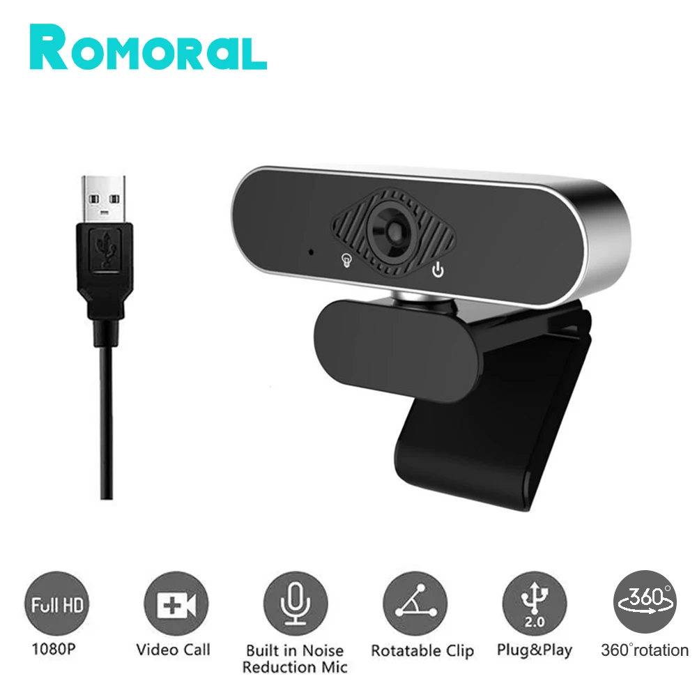 

Full HD 1080P Webcam USB Computer PC Web Camera With Microphone Rotatable Cameras For Live Broadcast Video Conference Work