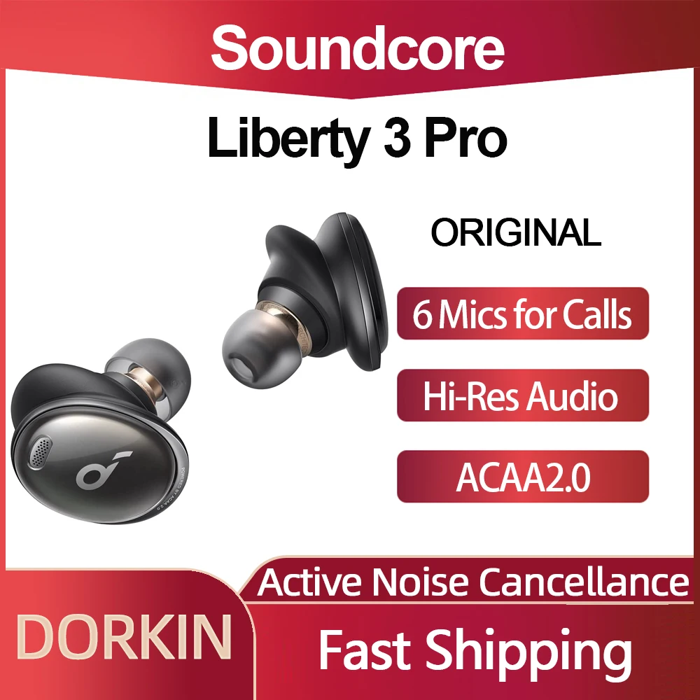 [Top Sale] Soundcore Liberty 3 Pro TWS Bluetooth Earphone True Wireless Earbuds ANC with ACAA 2.0 Hi-Res Audio 6 Mics for Call