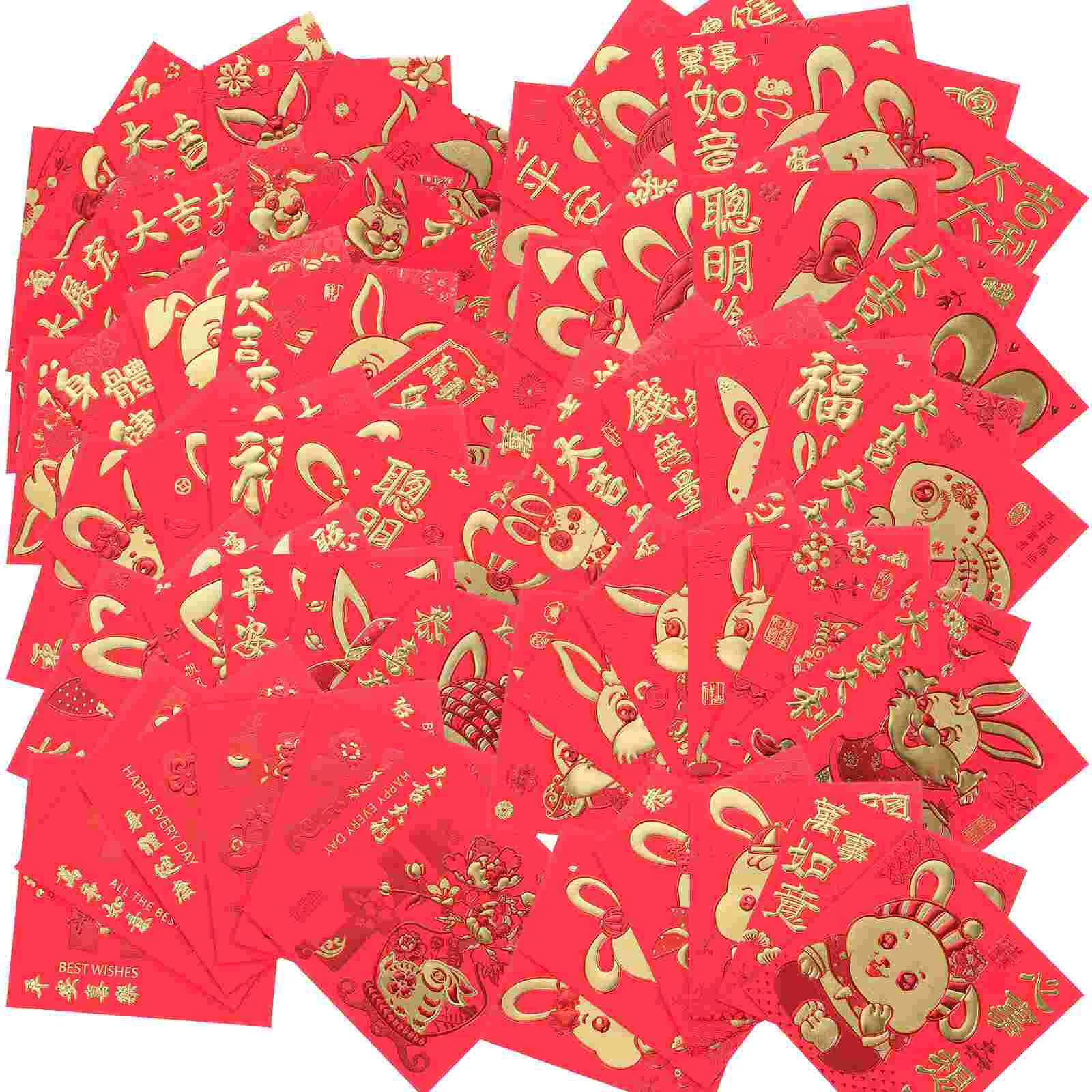 

Red Envelopes Money Year New Chinese Packet Envelope Packets Festival Zodiac Rabbitspring Lucky Hong Bao Lunar Pocket Paper Cash