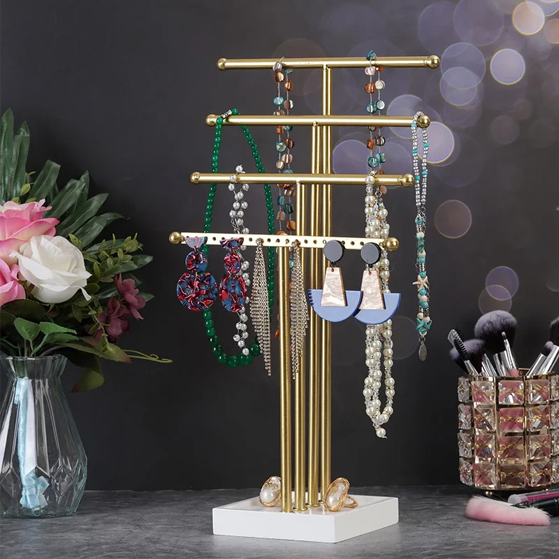 4 Tiers Necklace Display Stand Bracelet Earrings Storage Box Jewelry Organizer Jewelry Display Stand