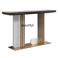 hj stainless steel mild luxury marble console home curio cabinet living room wall entrance cabinet a long narrow table
