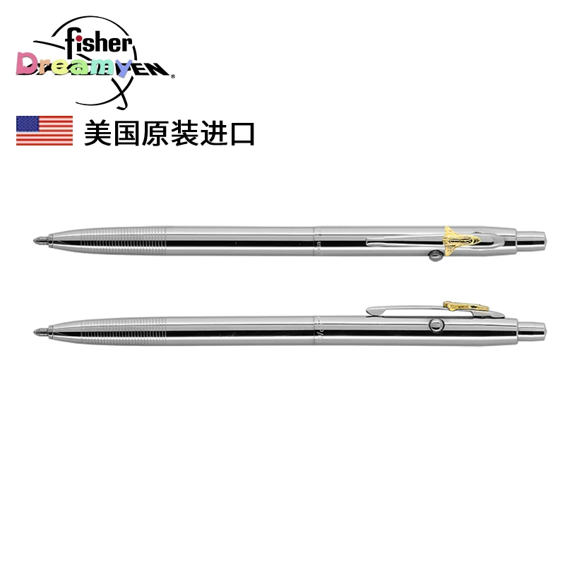 Ручка Fisher Space Pen International Space Station, черная металлическая  шариковая ручка с золотым космическим шаттлом, 0,7 мм, CH4SH