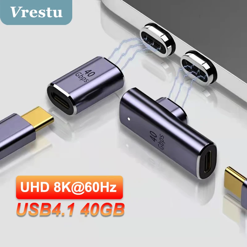 

Magnetic USB 4 Adapter 24Pin USBC Connector 8K@60Hz 5A 100W Fast Charging Converter for MacBook Pro Samsung Thunderbolt 4 40Gbps