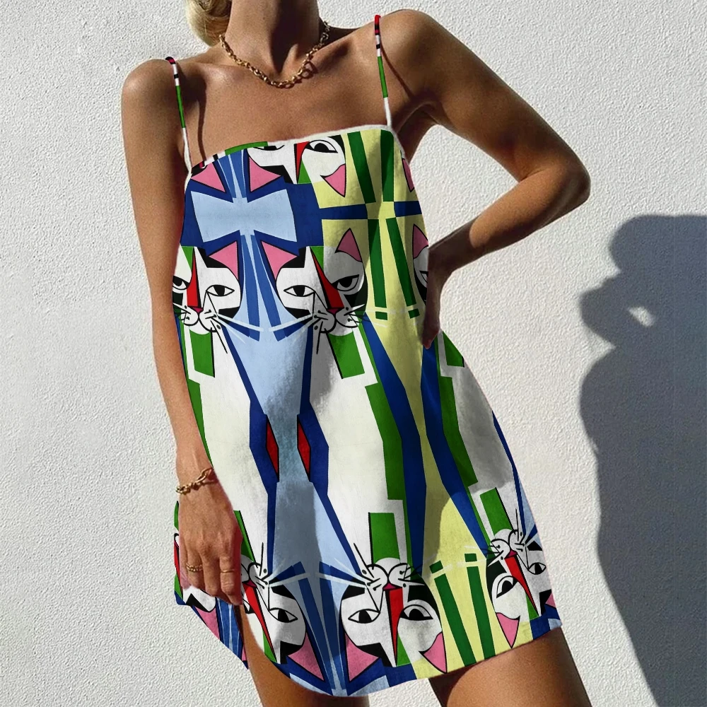 Traf модный цветной блок кошки модальный наряд искусство эстетический ретро