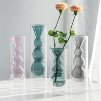 double glass vase home decor crystal flower vase wedding decor stand for flowers decorative vases room decor art centerpiece