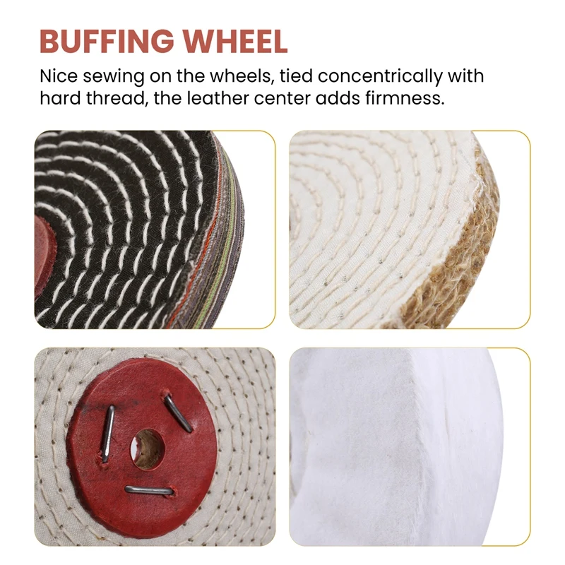 Полировальное колесо 6 дюймов с отверстием для Бора 1/2 дюйма тканевое (30 слоев)