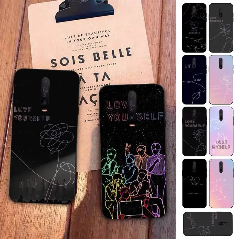 

Love Yourself Flower Kpop Phone Case for Redmi 5 6 7 8 9 A 5plus K20 4X S2 GO 6 K30 pro
