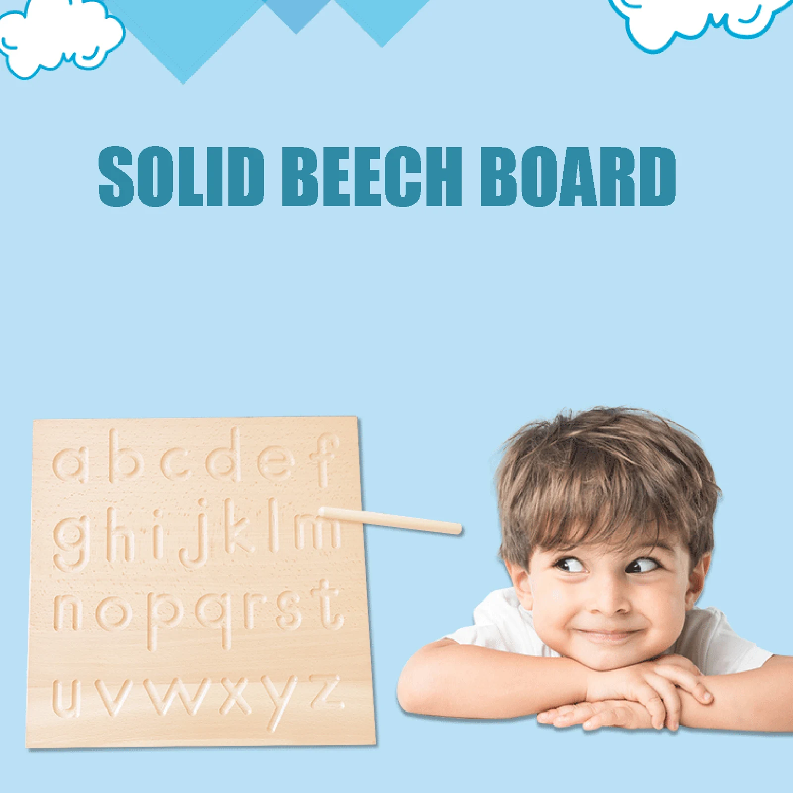 

Деревянная доска для рисования алфавита, Двусторонняя доска для рисования и обучения, инструменты для письма Монтессори для начинающих