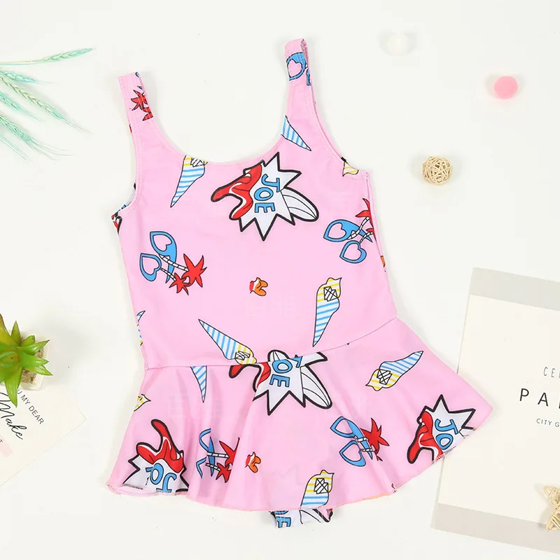 

2-9 Years Girls Swimsuit Kid Summer Bikini Set Children Cartoon Printed Swimwear Beach Wear Baby Bathing Suit