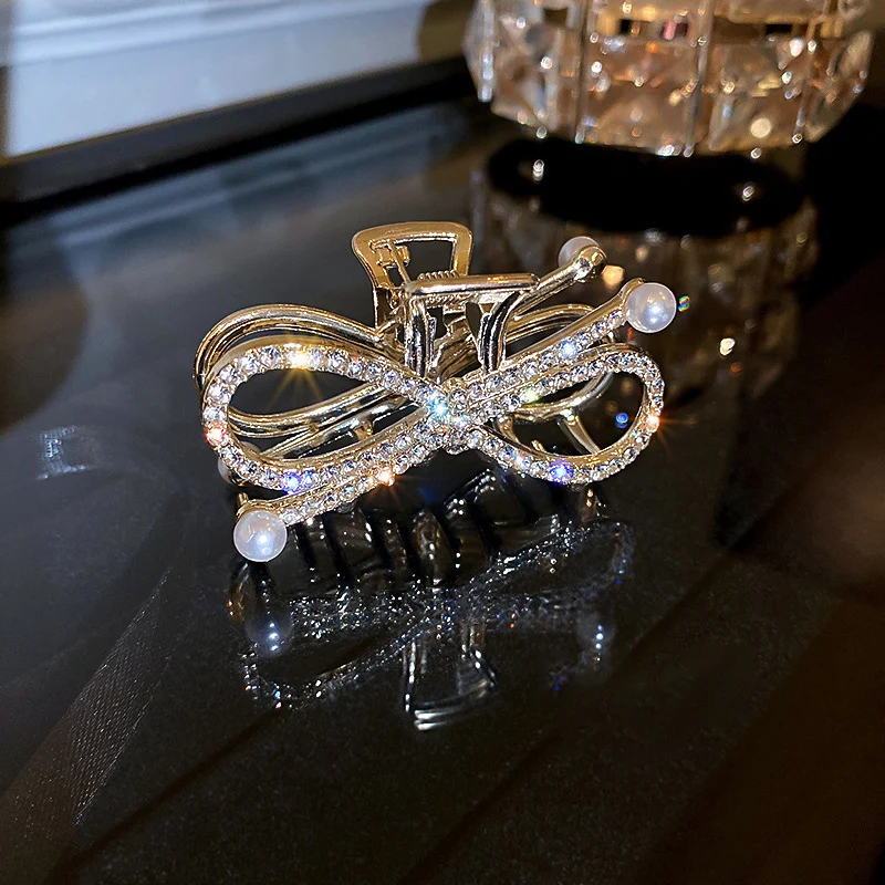 

Женский зажим для волос TwinkLei, французский темпераментный зажим для волос с полыми бриллиантами, жемчугом, бантом, акулой, ювелирные изделия, аксессуары для волос для женщин, подарок