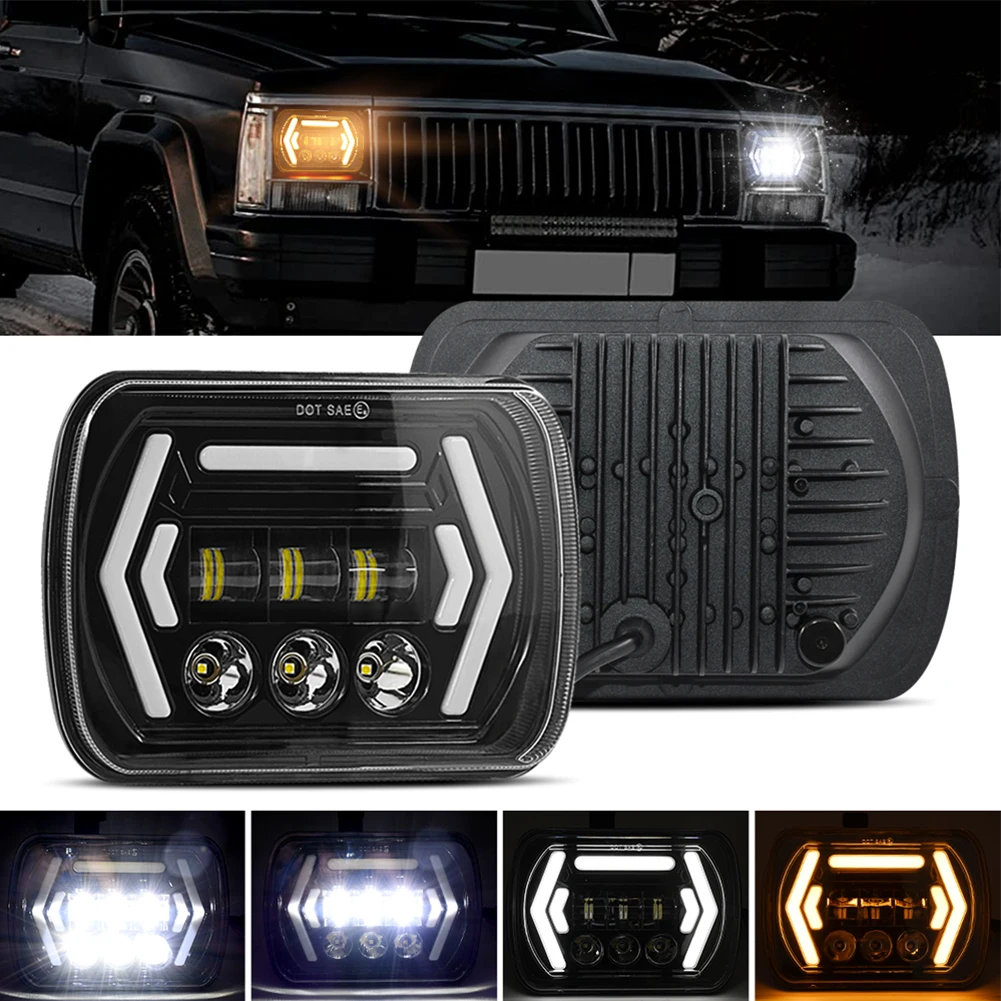 

1 Pair Universal 7inch Car LED Headlight Work Lights Waterproof IP67 9-30V Square Headlights Lamp Working Light Accessories