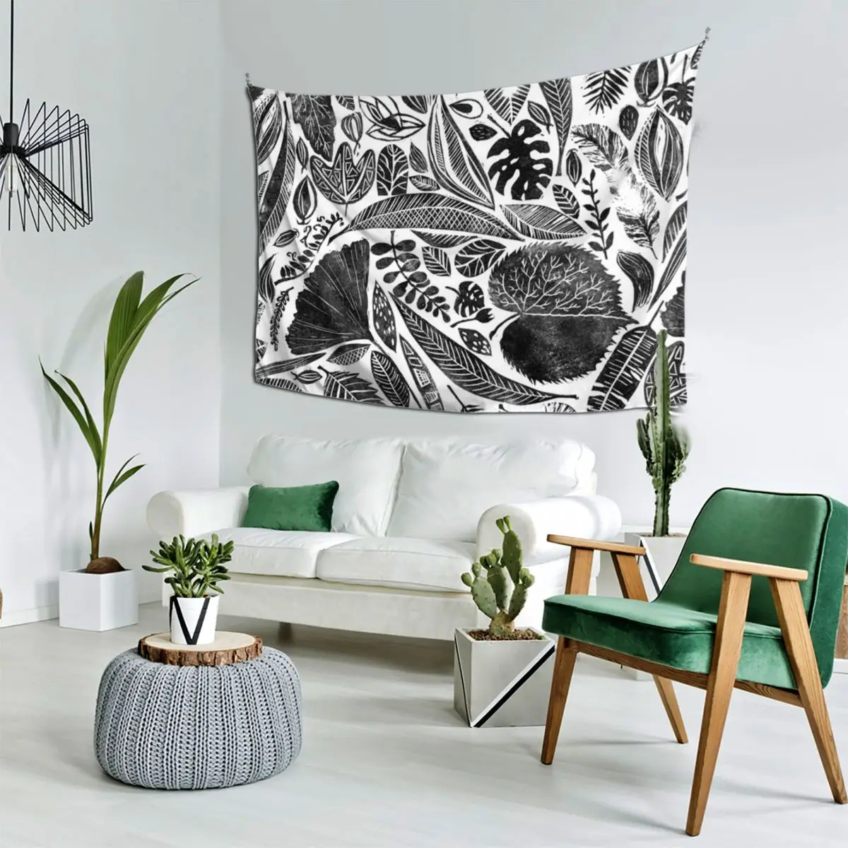 Гобелен с принтом листьев из полиэстера